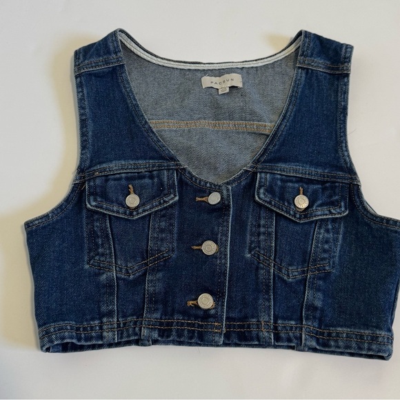 Pacsun Ultra Cropped Denim Vest XS - Picture 2 of 8